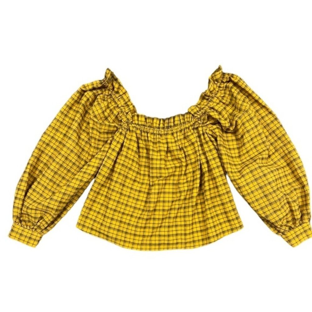 Selected Femme Checckie puff sleeve top